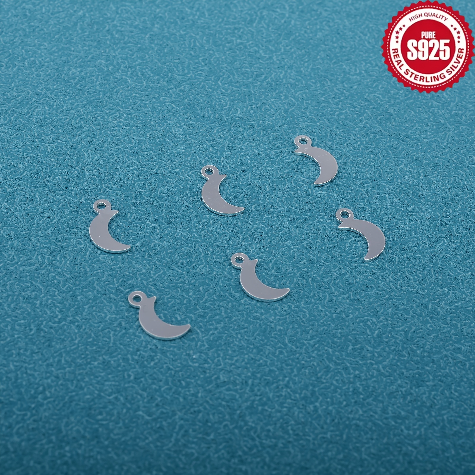 11pcs 925 Silver Moon Slices for Jewelry Making